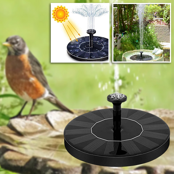 Solar-Gartenbrunnen - 6 Muster, 30–60 cm Fontänenstrahl, keine Verkabelung | FONTANA
