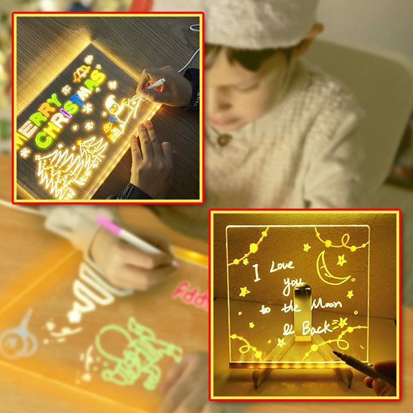 LED-Acryl-Leuchttafel mit 7 Markern | LUMOBOARD