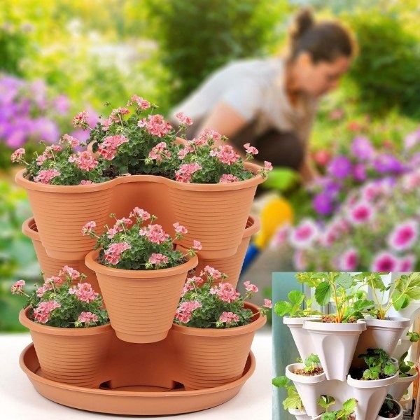 Vertikal stapelbare Blumentöpfe (3er-Set) | PLANTUP