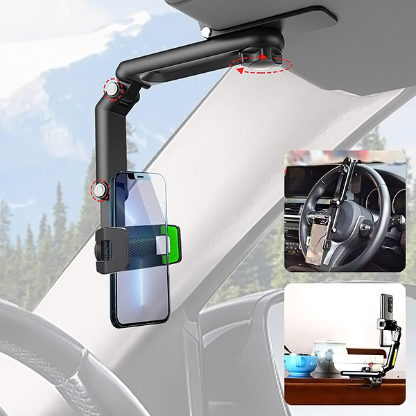 Ausziehbare Auto-Handyhalterung - 360° Drehung, Rutschfest | VISORDOCK