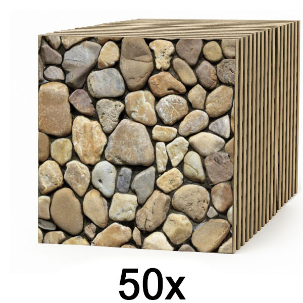 5x 3D-Wandfliesen in Steinoptik – abziehen und aufkleben | STONEBLOCKS