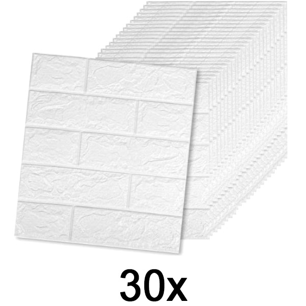 6x (5 Stück) Selbstklebende Backsteintapete mit 3D-Muster | BRICKSBY