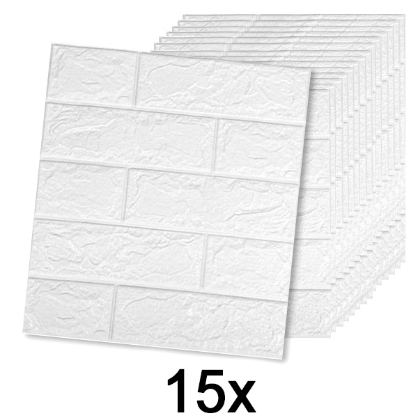 3x (5 Stück) Selbstklebende Backsteintapete mit 3D-Muster | BRICKSBY