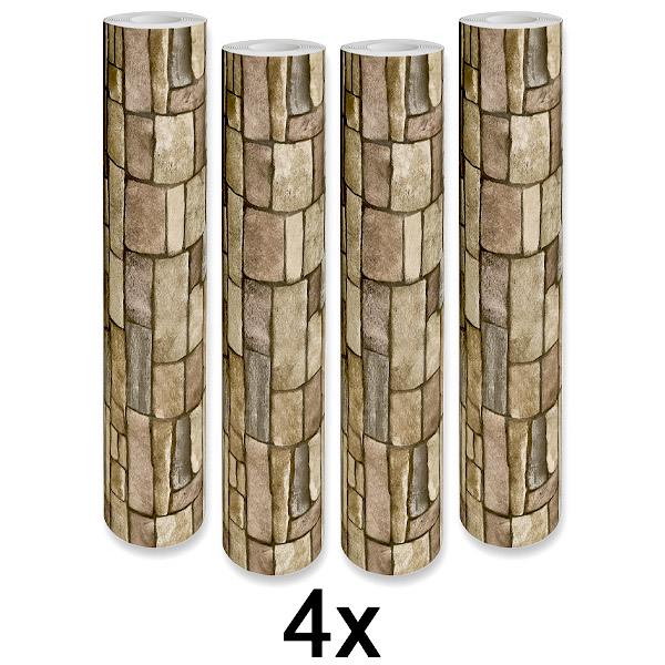 4x Selbstklebendes 3D-Backstein-Wandpaneel | WALLCORWRAP