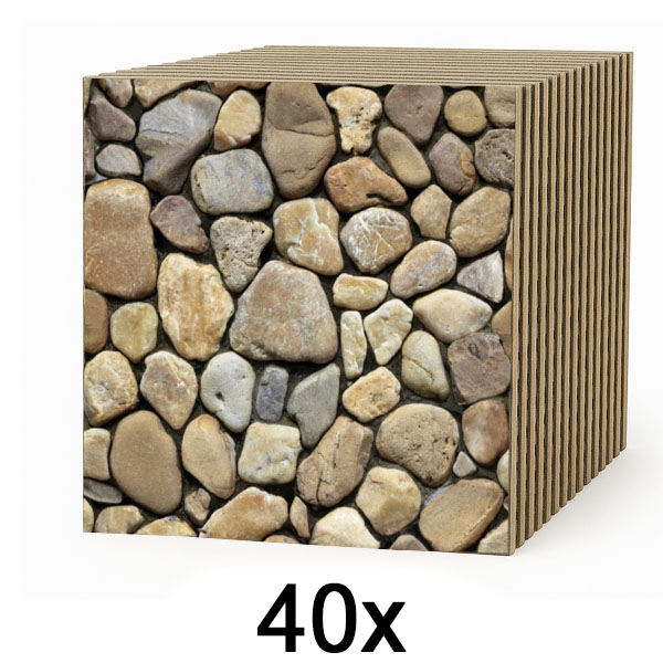 4x 3D-Wandfliesen in Steinoptik – abziehen und aufkleben | STONEBLOCKS