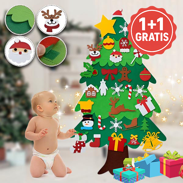 Filz-Weihnachtsbaum mit Ornamenten | FELTPINETREE