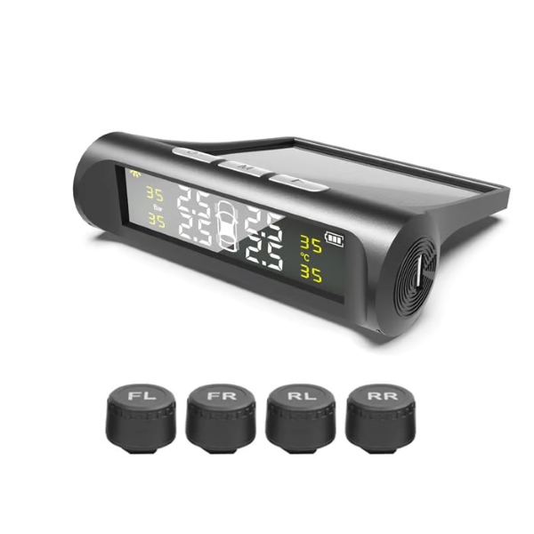 Reifendruckkontrollsystem - 4 Sensoren, Solar + USB, IPX7 | TIREPRESS