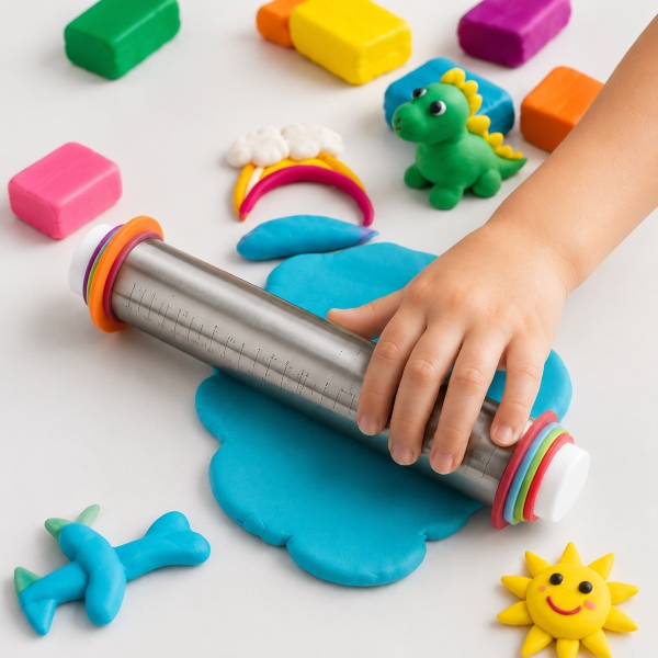 Verstellbares Nudelholz mit Dickenringen und Lineal – | THICKROLL